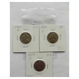 1941-D, 1939-S, 1939-S Jefferson Nickels