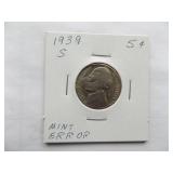 1941-D, 1939-S, 1939-S Jefferson Nickels
