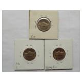 1950-S, 1949D, 1946-D  Jefferson Nickles