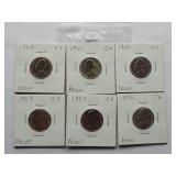1962,1961,1960,1959,1957,1956 Jefferson Nickles