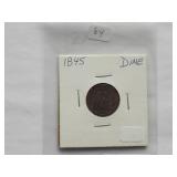 1845 Seated dime