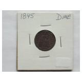 1845 Seated dime