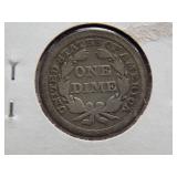 1845 Seated dime