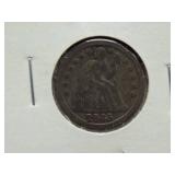 1845 Seated dime