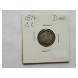1876-CC Seated dime