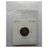 1890 Seated dime
