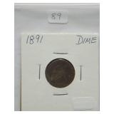 1891 Seated dime