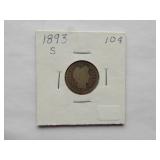 1892-O, 1893-S Barber dime