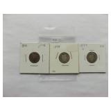 1897-S, 1898, 1899 Barber Dimes