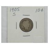 1905-O, 1905-S Barber dime