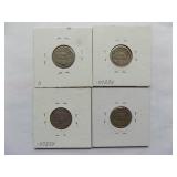 1910, 1909, 1908-S, 1908-D  Barber dime