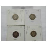 1910-S,1911-S, 1911-D, 1911, Barber Dimes