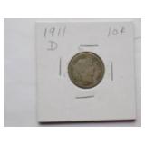 1910-S,1911-S, 1911-D, 1911, Barber Dimes