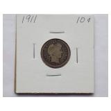 1910-S,1911-S, 1911-D, 1911, Barber Dimes