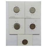 1914-D, 1914, 1913, 1912-D,1912,  Barber Dimes