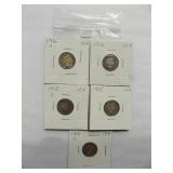 1914-S, 1915-S, 1915, 1916-S, 1916 Barber Dimes