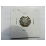 1914-S, 1915-S, 1915, 1916-S, 1916 Barber Dimes