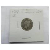 1914-S, 1915-S, 1915, 1916-S, 1916 Barber Dimes