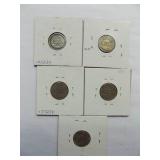1914-S, 1915-S, 1915, 1916-S, 1916 Barber Dimes