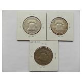 1962-D, 1963, 1963-D  Franklin Half Dollar