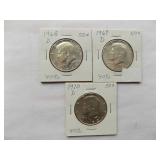 Kennedy Half Dollar 1968-D, 1969-D, 1970-D