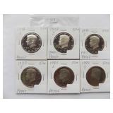 Kennedy Half Dollar  1978-S, 1979-S, 1980-S, 1982-S,1983-S, 1984-S