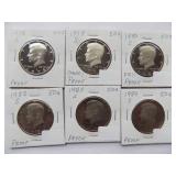 Kennedy Half Dollar  1978-S, 1979-S, 1980-S, 1982-S,1983-S, 1984-S