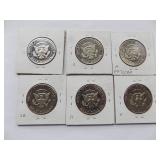 Kennedy Half Dollar  1978-S, 1979-S, 1980-S, 1982-S,1983-S, 1984-S