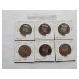 Kennedy Half Dollar  2000-S,2001-S, 2002-S, 2003-S, 2004-S, 2005-S