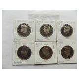 Kennedy Half Dollar  2006-S, 2007-S, 2008-S, 2009-S, 2010-S, 2011-S