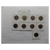 Susan B. Anthony Dollars  1979-D, 1979-P, 1979-S, 1980-P, 1980-D, 1980-S, 1981-P, 1981-D, 1981-S