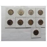Susan B. Anthony Dollars  1979-D, 1979-P, 1979-S, 1980-P, 1980-D, 1980-S, 1981-P, 1981-D, 1981-S