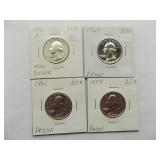 Washington Quarter  1976-s, 1964, 1961, 1959