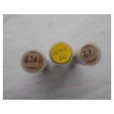 3 - rolls of Lincoln Cents - 1961, 1963 Cent Rolls