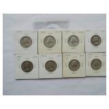1939, 1940, 1940-S,1941,1941-D, 1942, 1942-S, 1943-D WASHINGTON QUARTERS