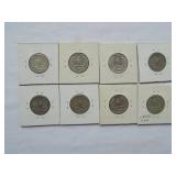 1939, 1940, 1940-S,1941,1941-D, 1942, 1942-S, 1943-D WASHINGTON QUARTERS