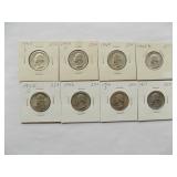 WASHINGTON QUARTERS 1943-D, 1944-D, 1945,1945-D, 1946, 1946-D,1947-D, 1947