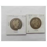 1900-O, 1902 Barber half