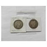 1905-S, 1908-D Barber half