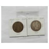 1909, 1910-S Barber half