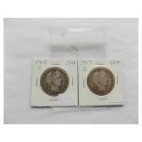 1913-D, 1913-S Barber half