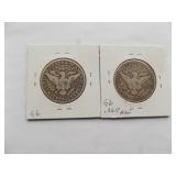 1913-D, 1913-S Barber half
