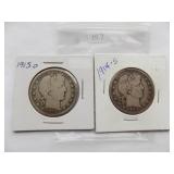 1915-D, 1914-S, Barber half