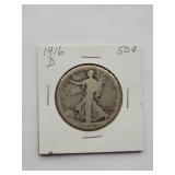 1916-D Walking Liberty Half Dollar