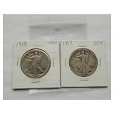 1917, 1918 Walking Liberty Half Dollar