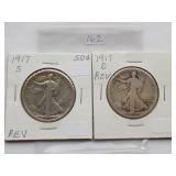 1917-D, 1917-S Walking Liberty Half Dollar