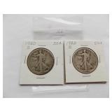 1920-D, 1920-S Walking Liberty Half Dollar