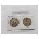 1923-S, 1927-S Walking Liberty Half Dollar