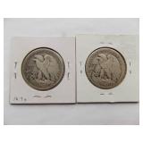 1923-S, 1927-S Walking Liberty Half Dollar