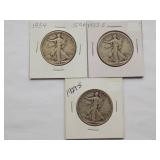 1934, 1933-S, 1929-S  Walking Liberty Half Dollar